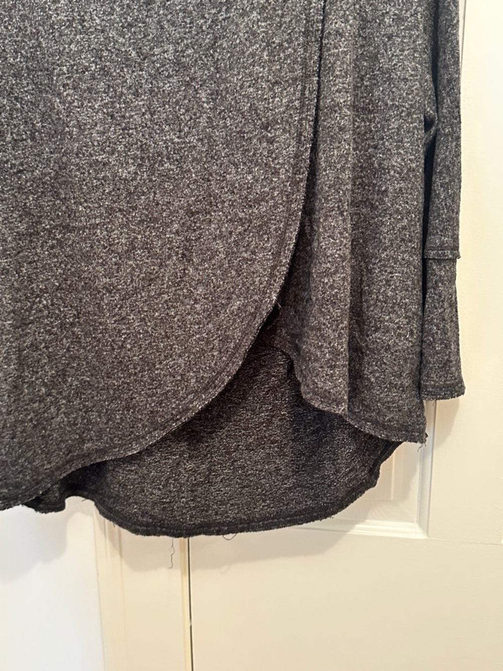 Anthropologie Saturday/Sunday Drapey Cowl Neck Lounge Shirt - Charcoal Gray - Picture 3 of 6
